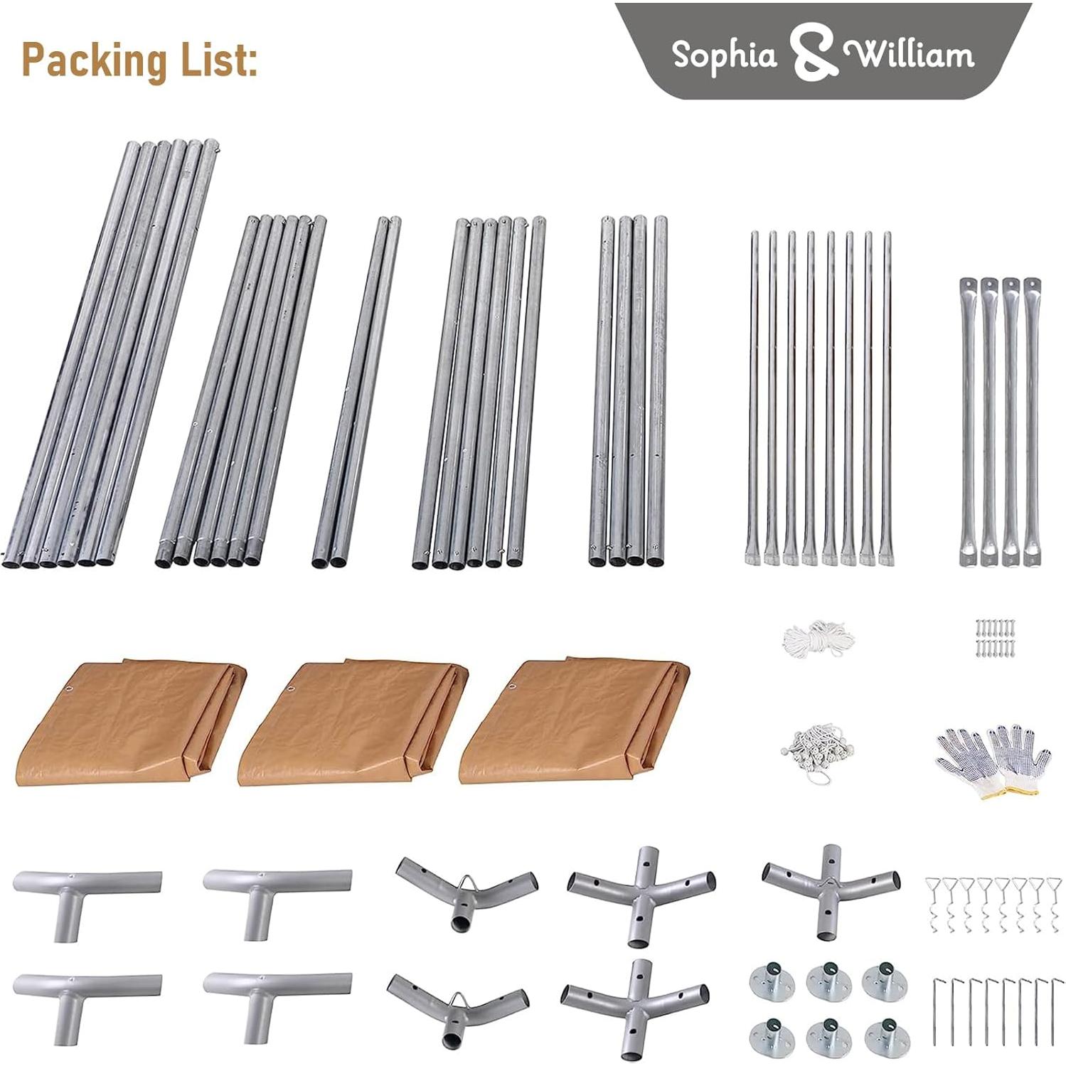 Carport Sophia & William 3x6 m con Paredes Laterales