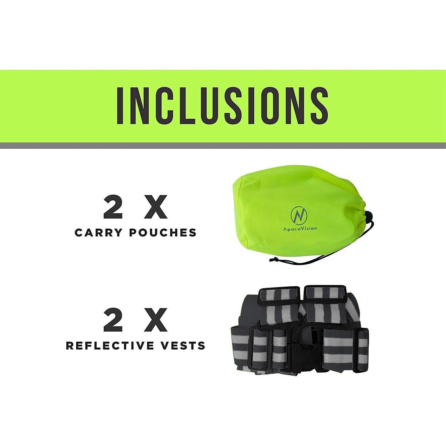 Chaleco Reflectante Apace Vision 2 Paquete Ajustable Unisex