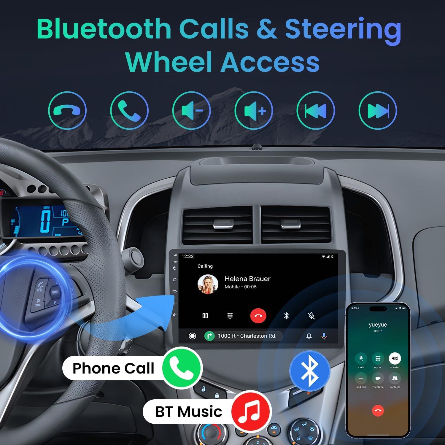 Radio Android 13 9" Jingelsye para Chevy Sonic Aveo 2012-2016