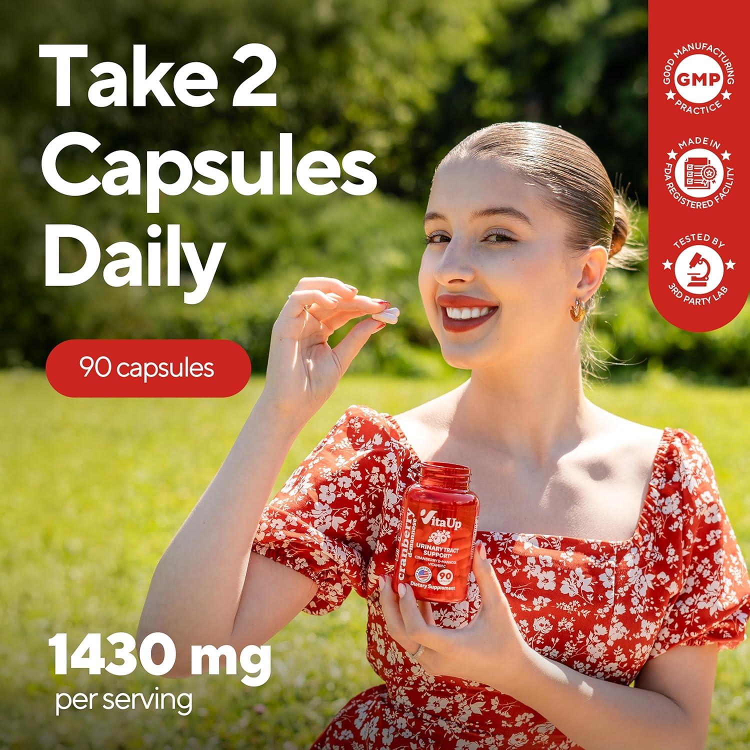 D-Mannosa VitaUp 1000mg con Arándano y Vitamina C - 90 Cápsulas