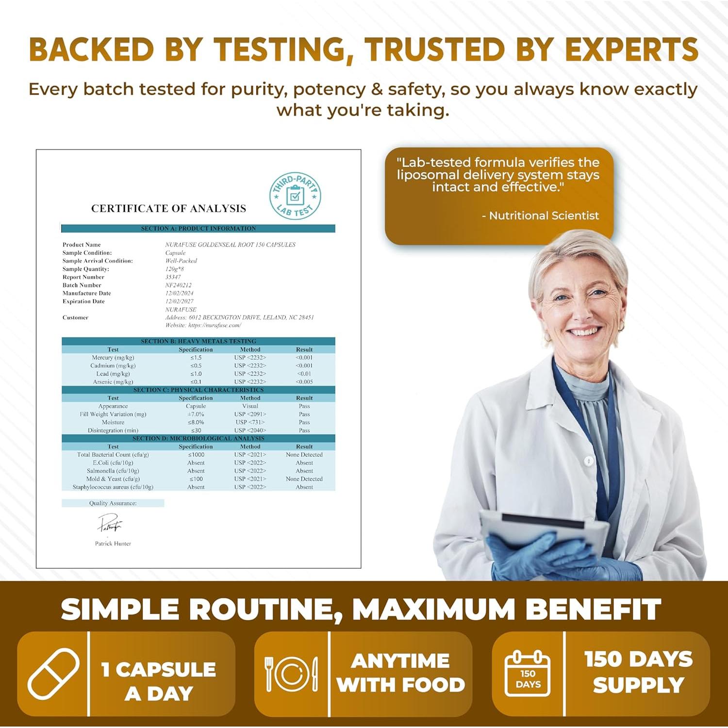 Suplemento 8-en-1 Sello Dorado NuraFuse 150 Cápsulas