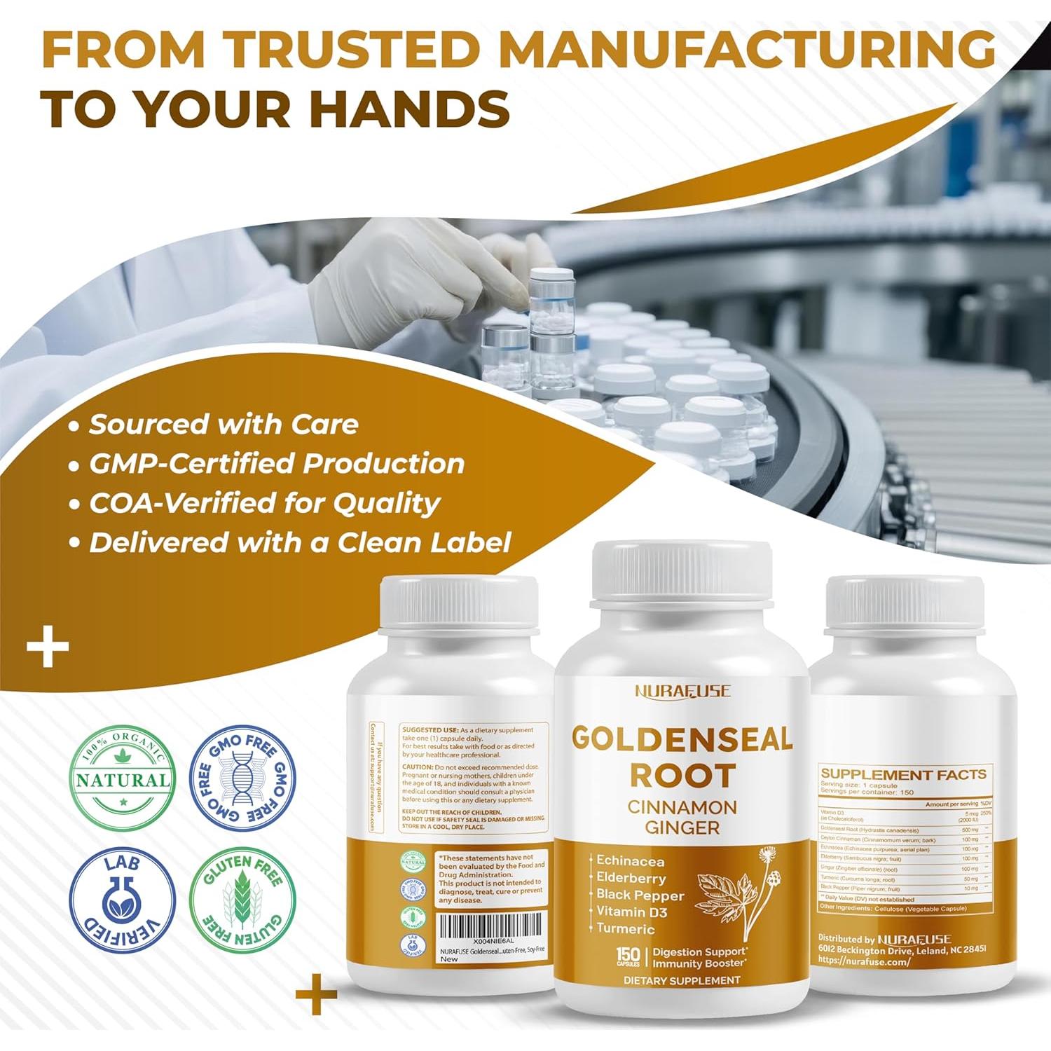 Suplemento 8-en-1 Sello Dorado NuraFuse 150 Cápsulas