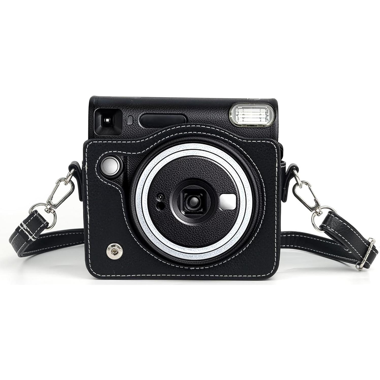 Funda Protectora HIYQIN para Cámara Fujifilm Instax SQ40 - Cuero PU Negro Clásico