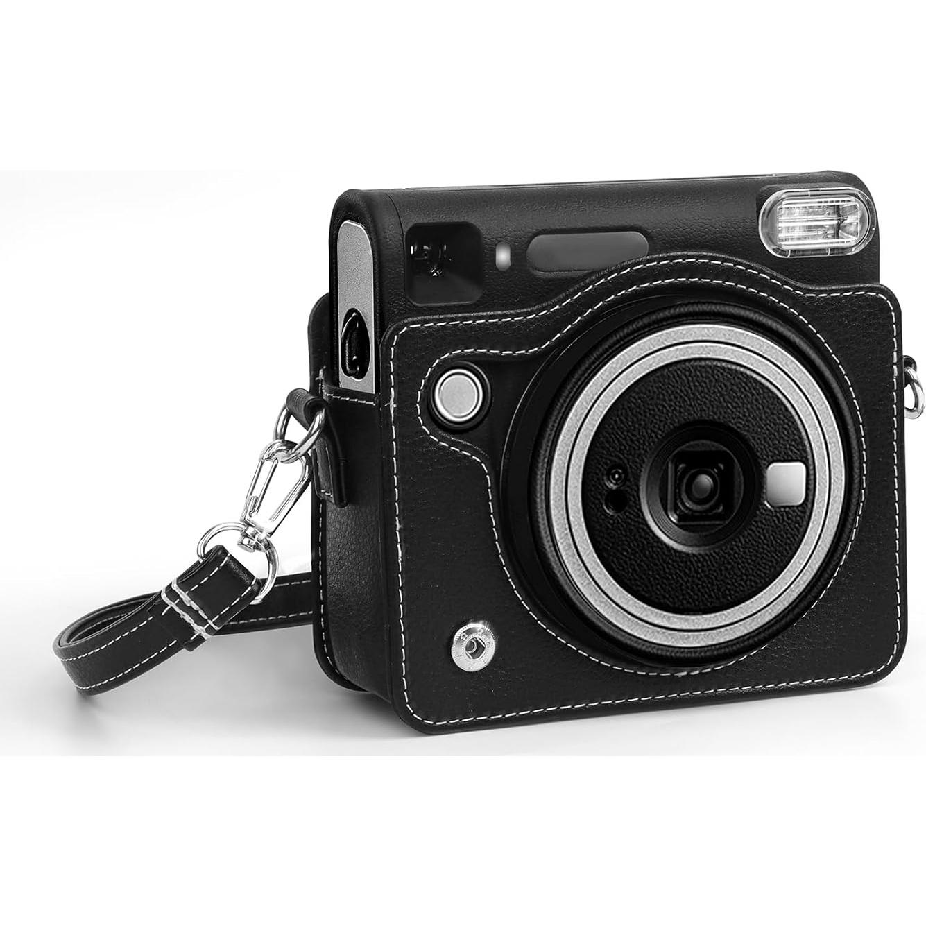 Funda Protectora HIYQIN para Cámara Fujifilm Instax SQ40 - Cuero PU Negro Clásico