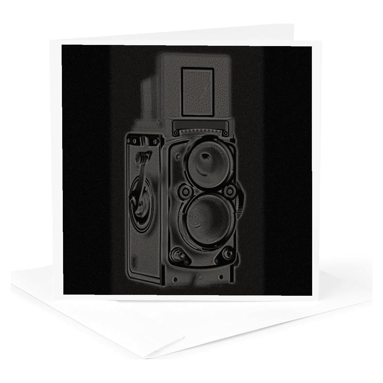 3dRose Greeting Card - Picture of a Vintage Twin Lens reflex TLR camera - KIKE CALVO vintage camera collection