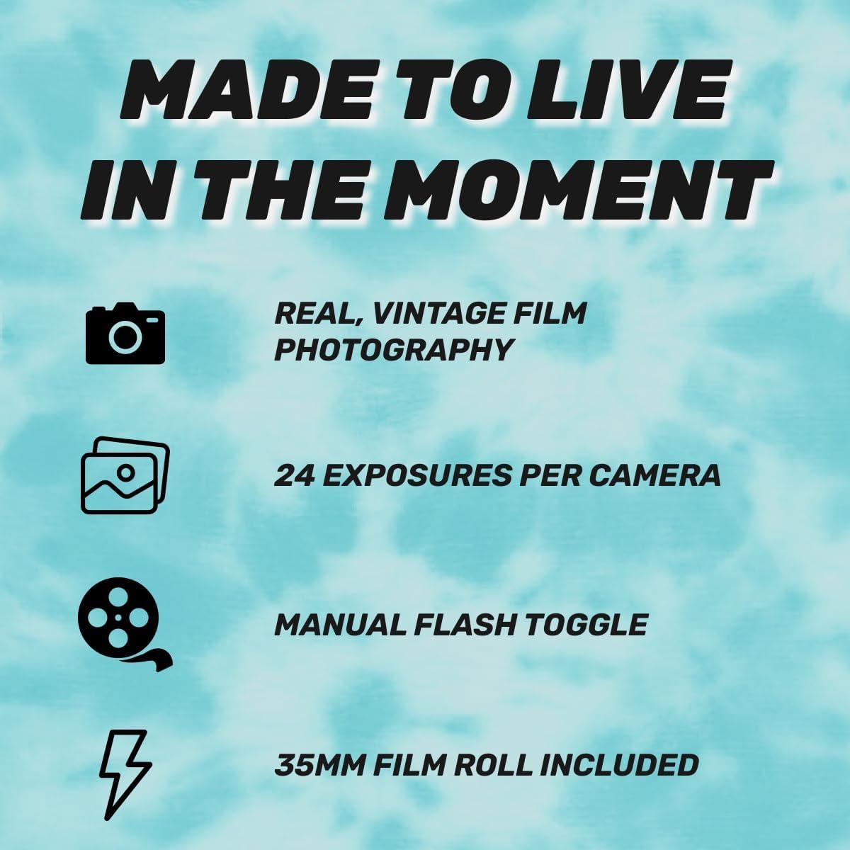 Cámara desechable Lensy 35mm 24 tomas con flash azul