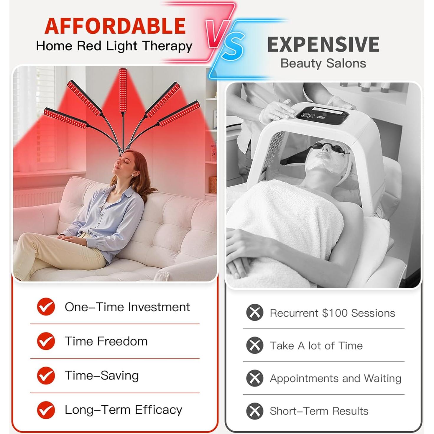 Lámpara de Terapia de Luz Roja FlaoAito 5 Cabezas 660nm 850nm