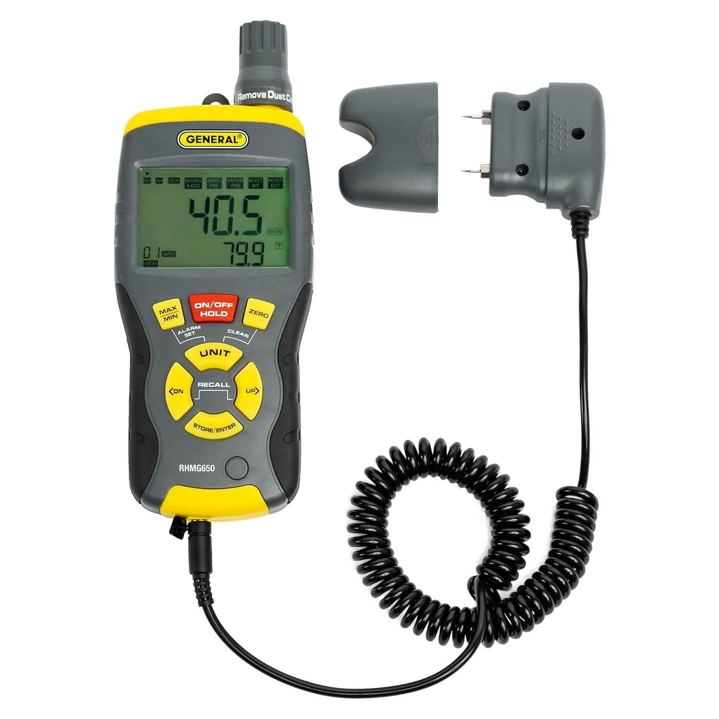 Termo-Higrómetro General RHMG650 9-en-1 con Medidor de Humedad