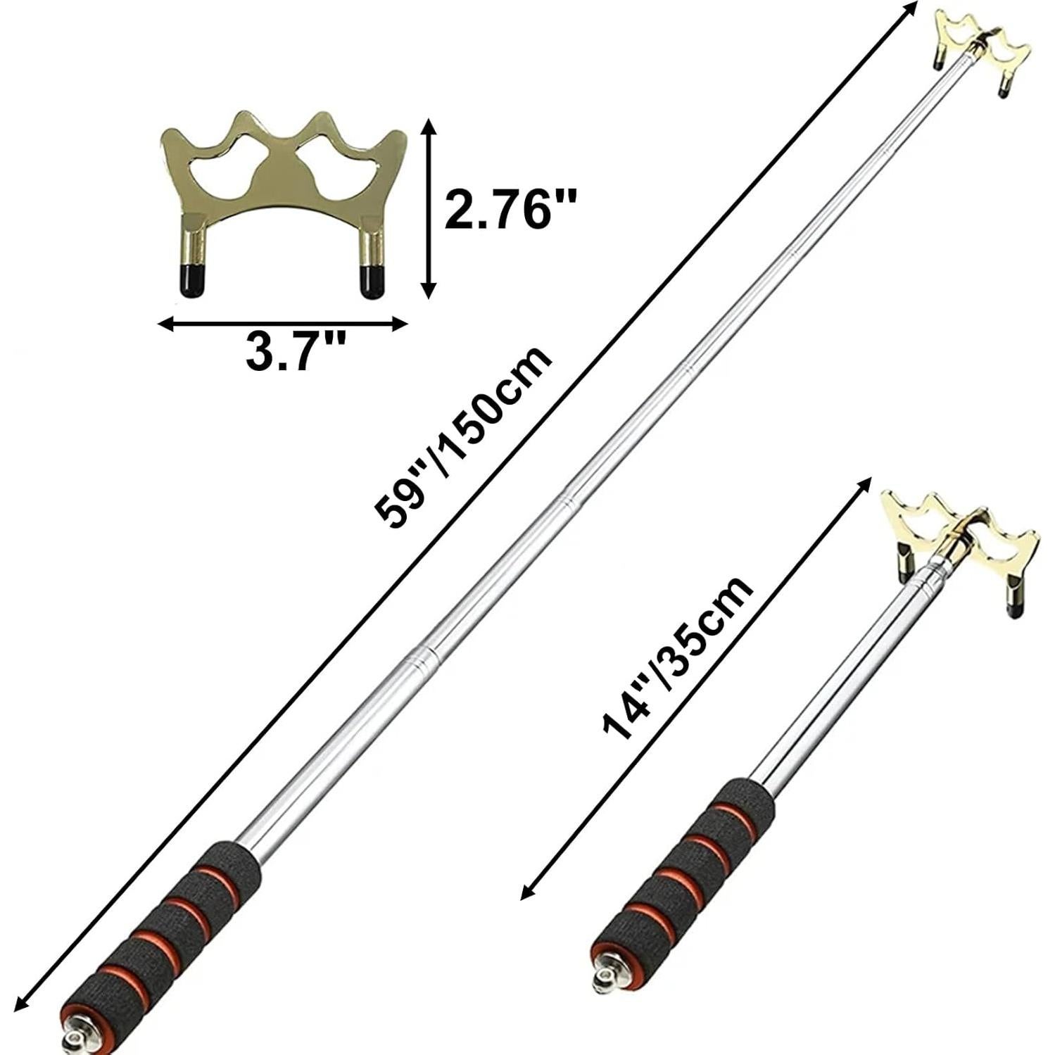 Puente de Billar Retráctil Yoqanr 35-150cm con Cabeza de Latón
