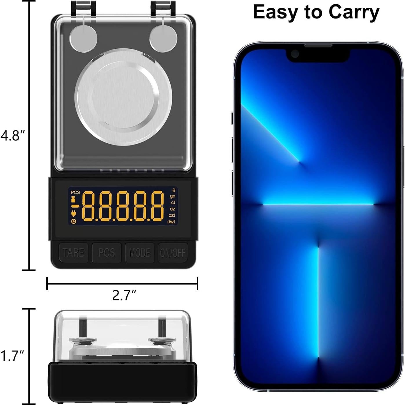 Báscula Digital de Miligramos MAXUS D205 50g/0.001g Negra