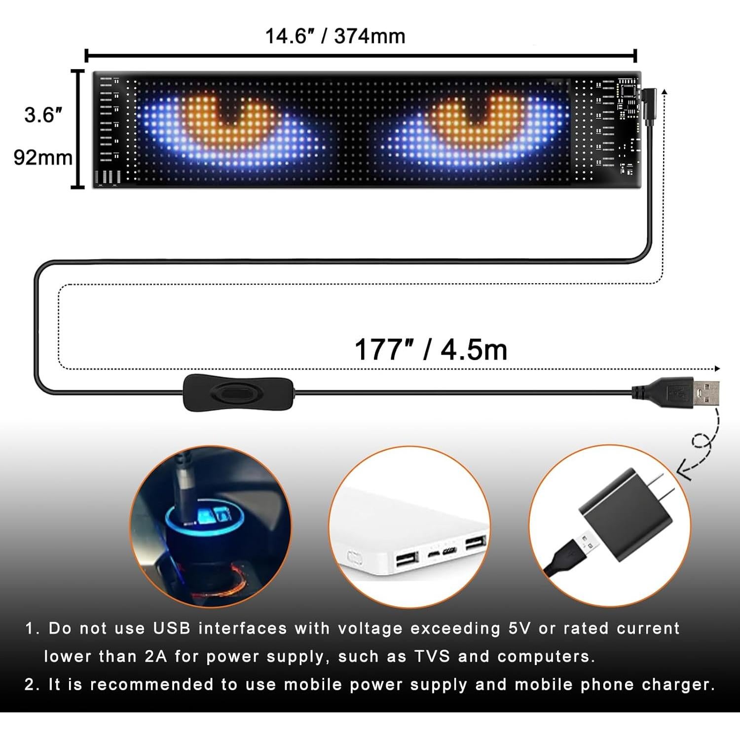 Cartel LED Gukire HCY 16x64 Flexible RGB Control APP