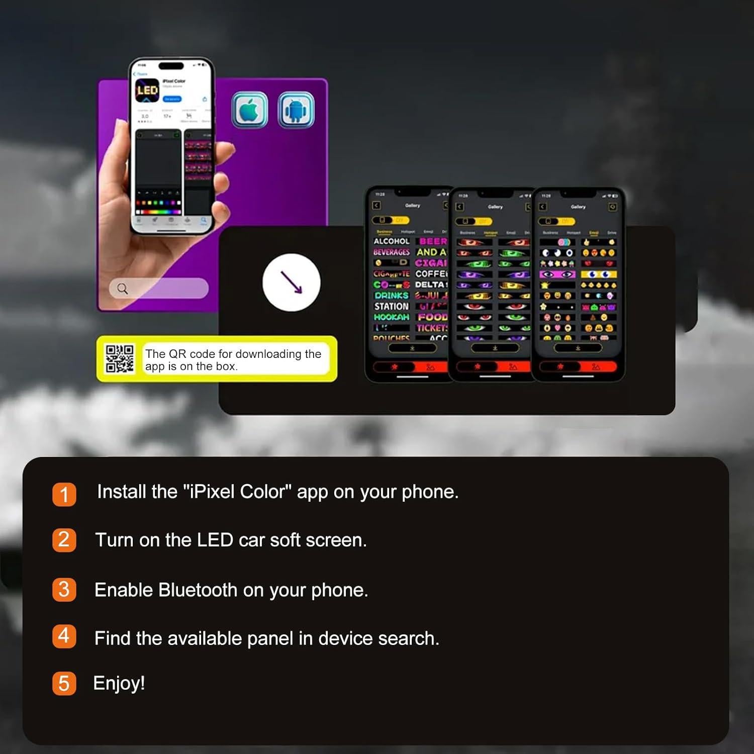 Cartel LED Gukire HCY 16x64 Flexible RGB Control APP