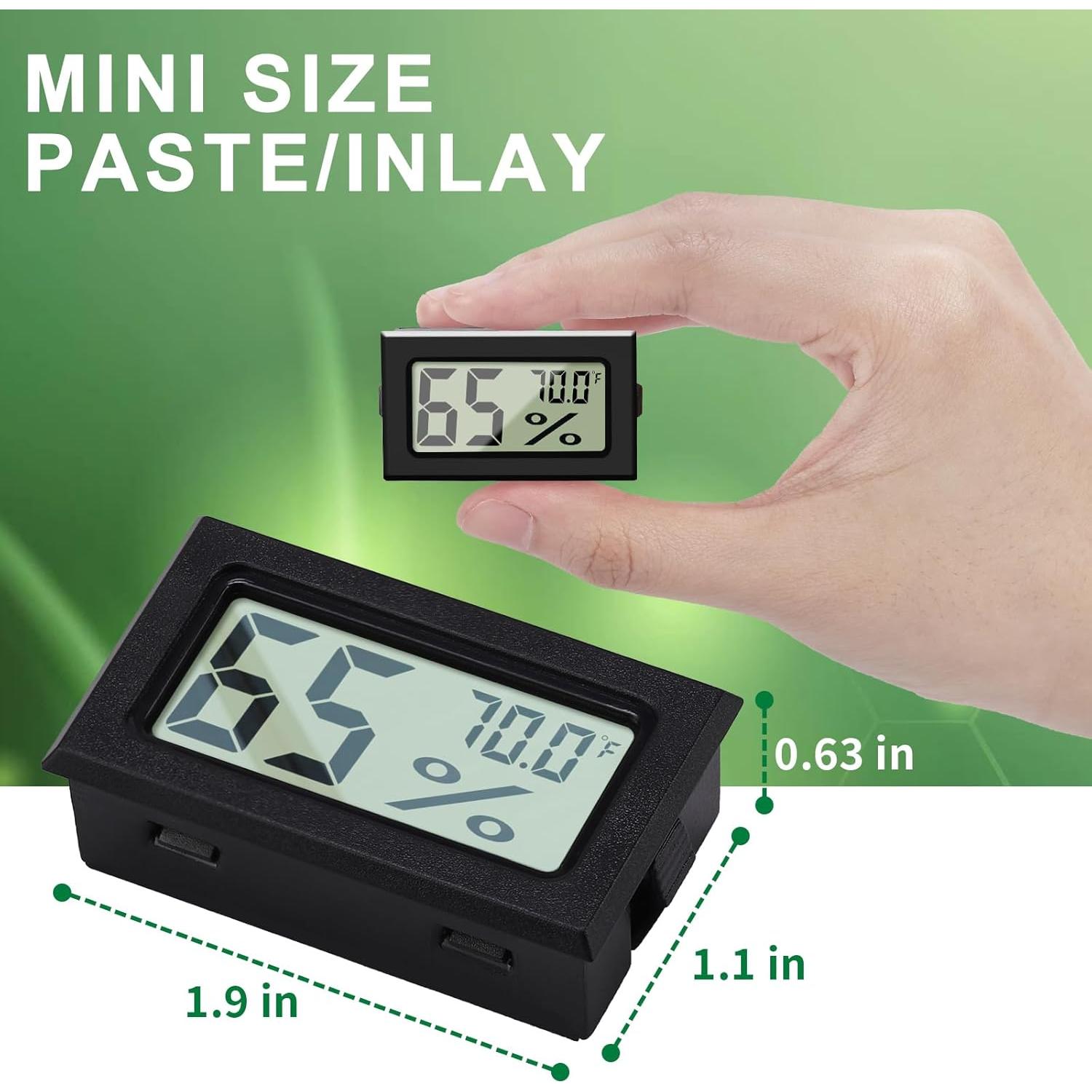 Higrómetro Digital Mini A02 Negro - Medidor de Humedad y Temperatura