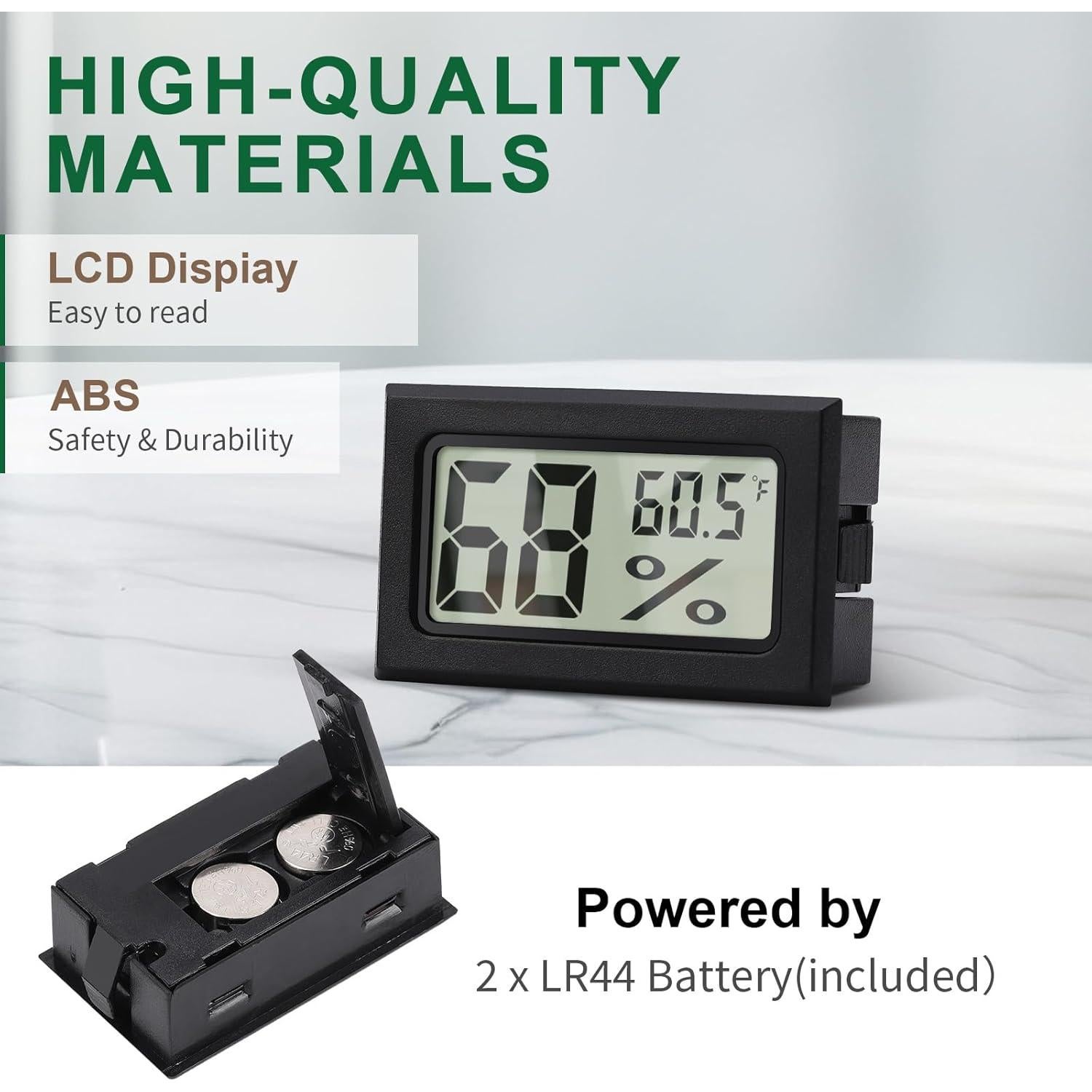 Higrómetro Digital Mini A02 Negro - Medidor de Humedad y Temperatura