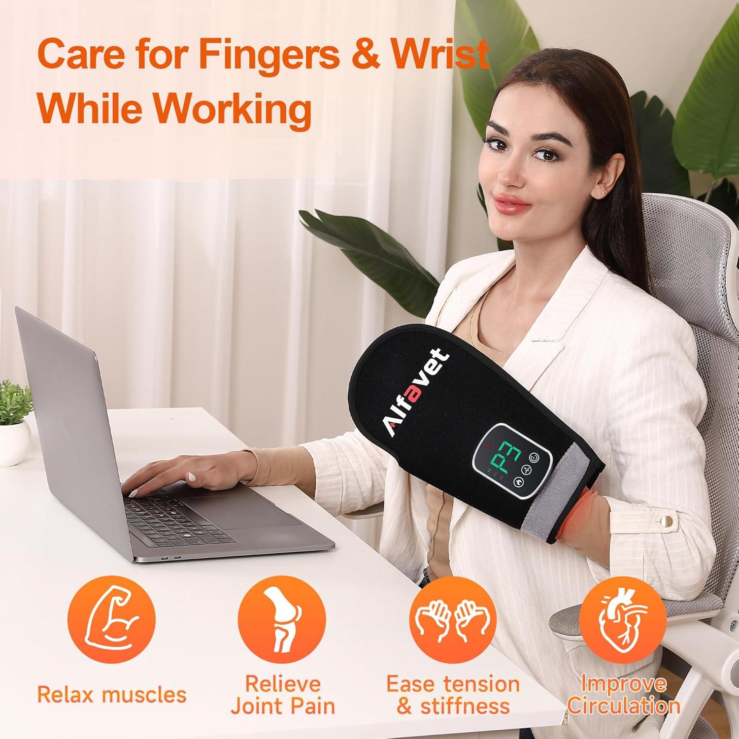 Guante Terapia Luz Roja Inalámbrico Alfavet 112 LEDs 5000mAh