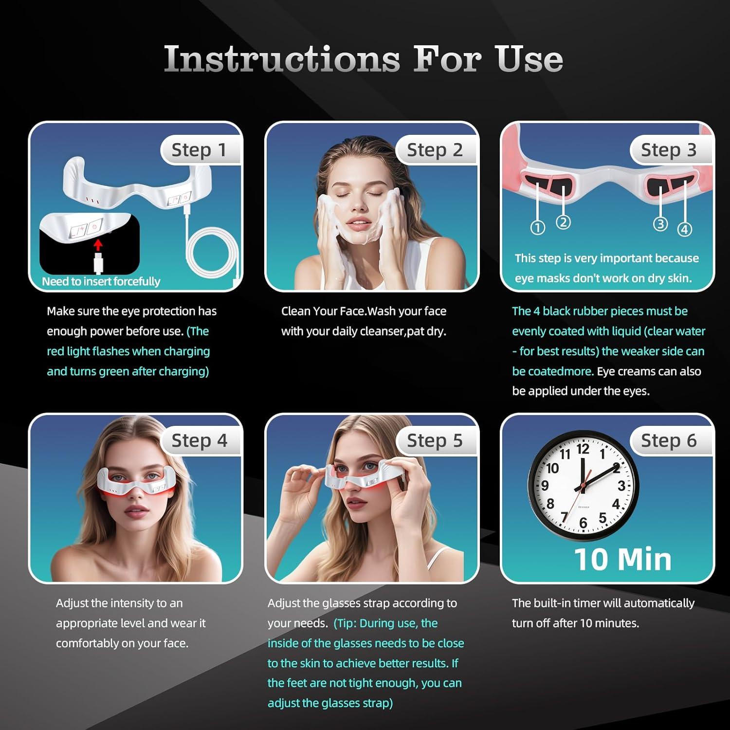 Dispositivo de Terapia de Luz Roja para Ojos - Masajeador Facial