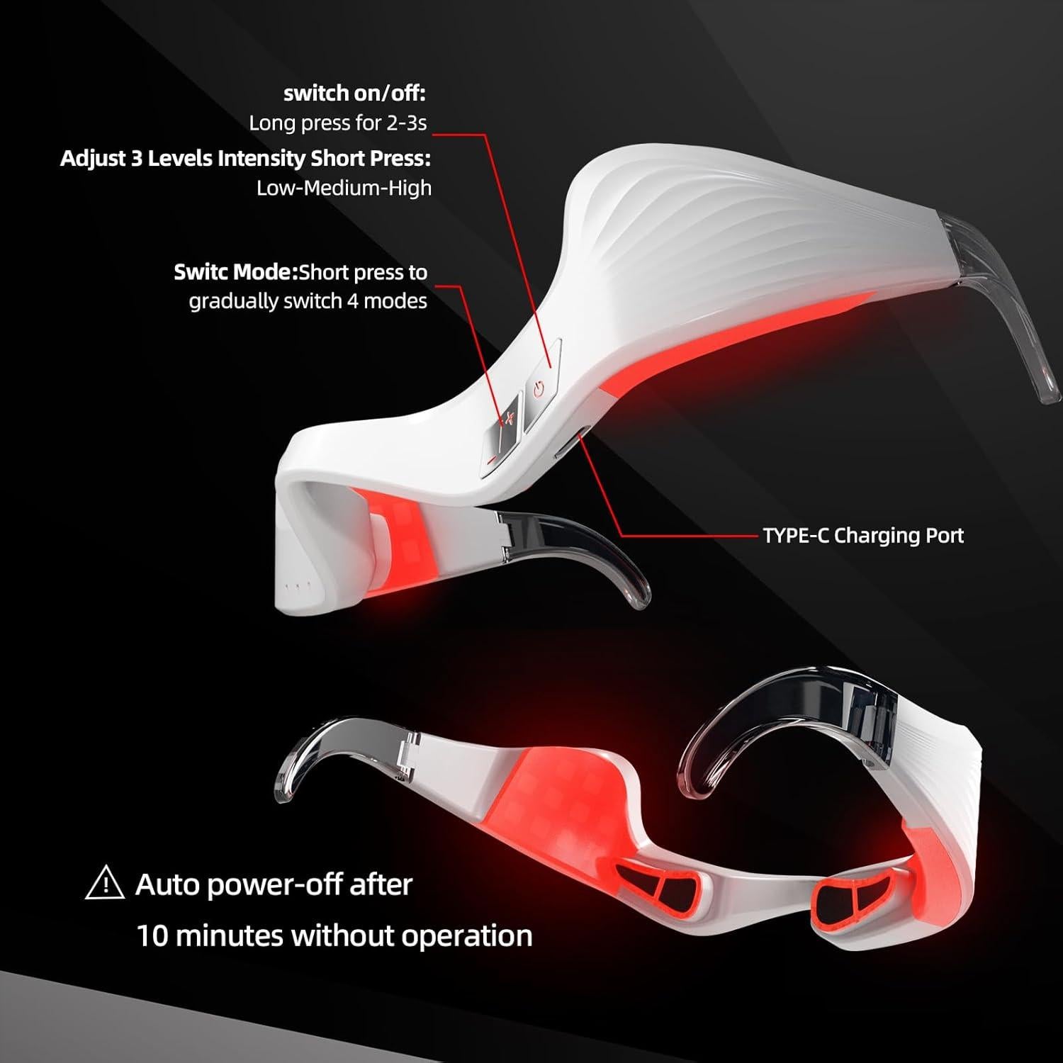 Dispositivo de Terapia de Luz Roja para Ojos - Masajeador Facial