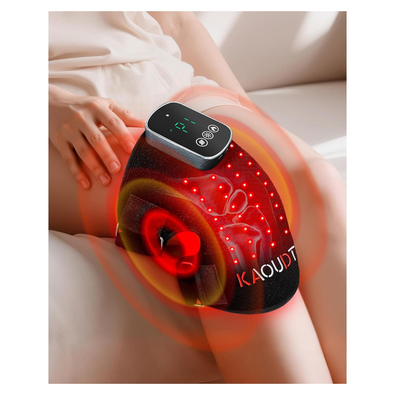 Masajeador de Rodilla Inalámbrico Kaoudt con Calor y Luz Roja