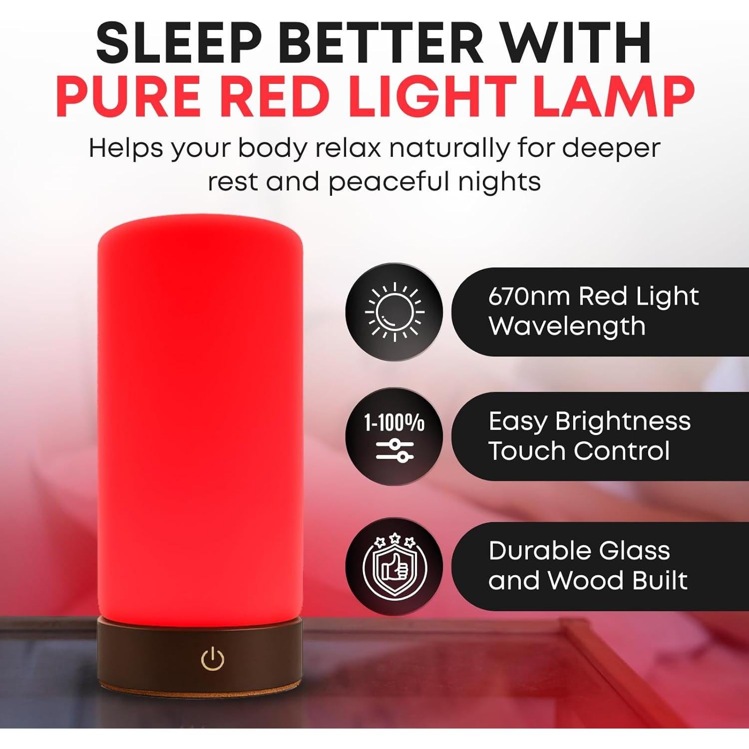 Lámpara de Terapia de Luz Roja Rubi 670nm - Bienestar y Sueño