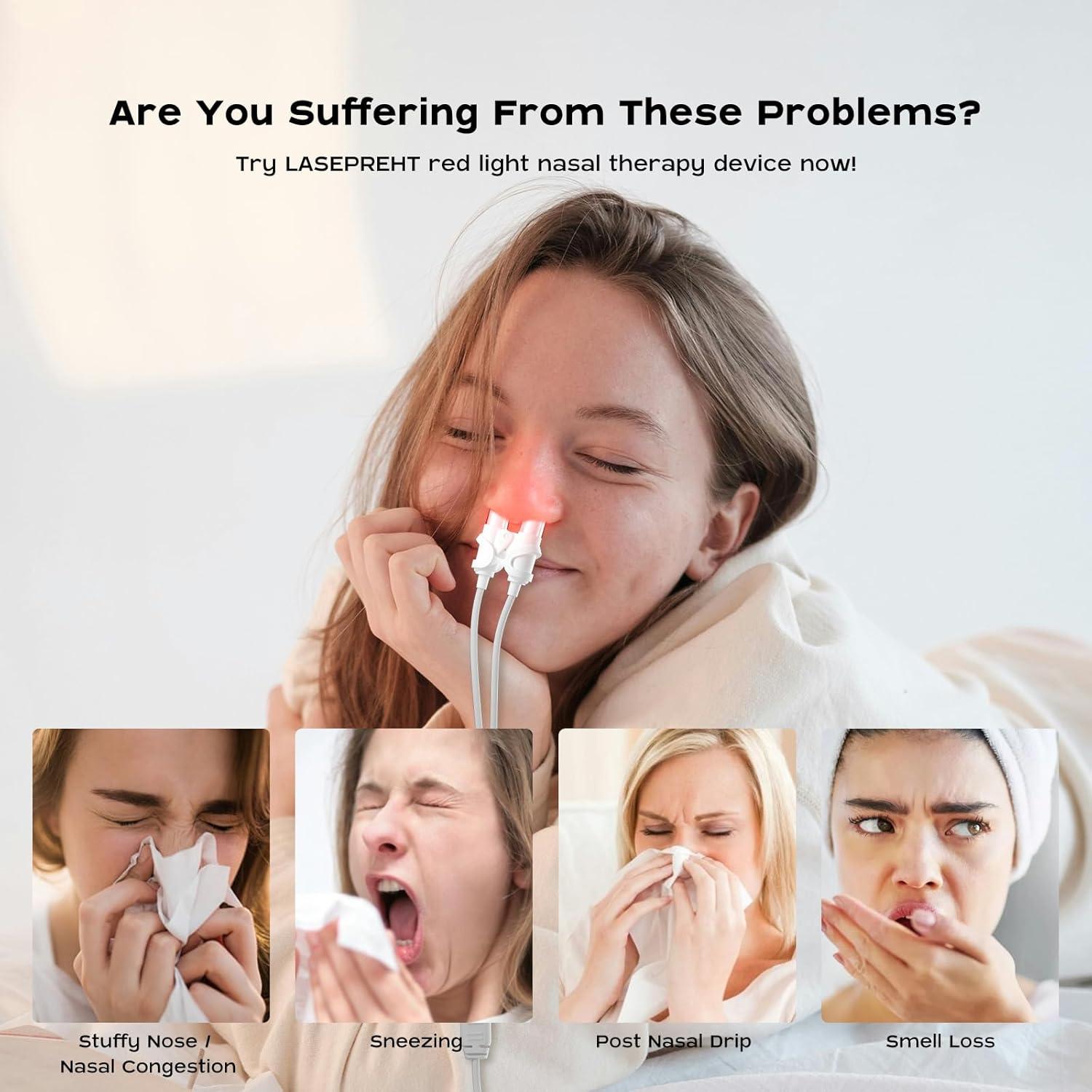 Dispositivo de Terapia de Luz Roja LASEPREHT para Nariz 650nm