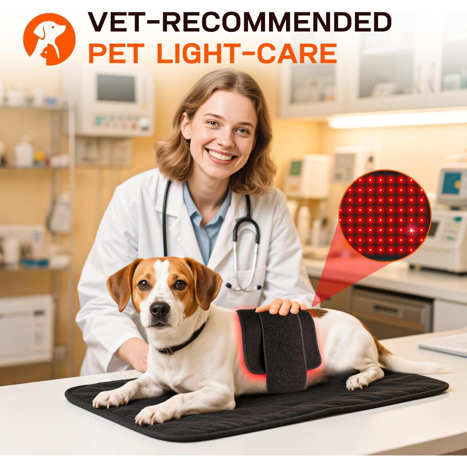 Cinturón de Terapia de Luz Roja Clocness 40.6x20.3cm 120 LEDs