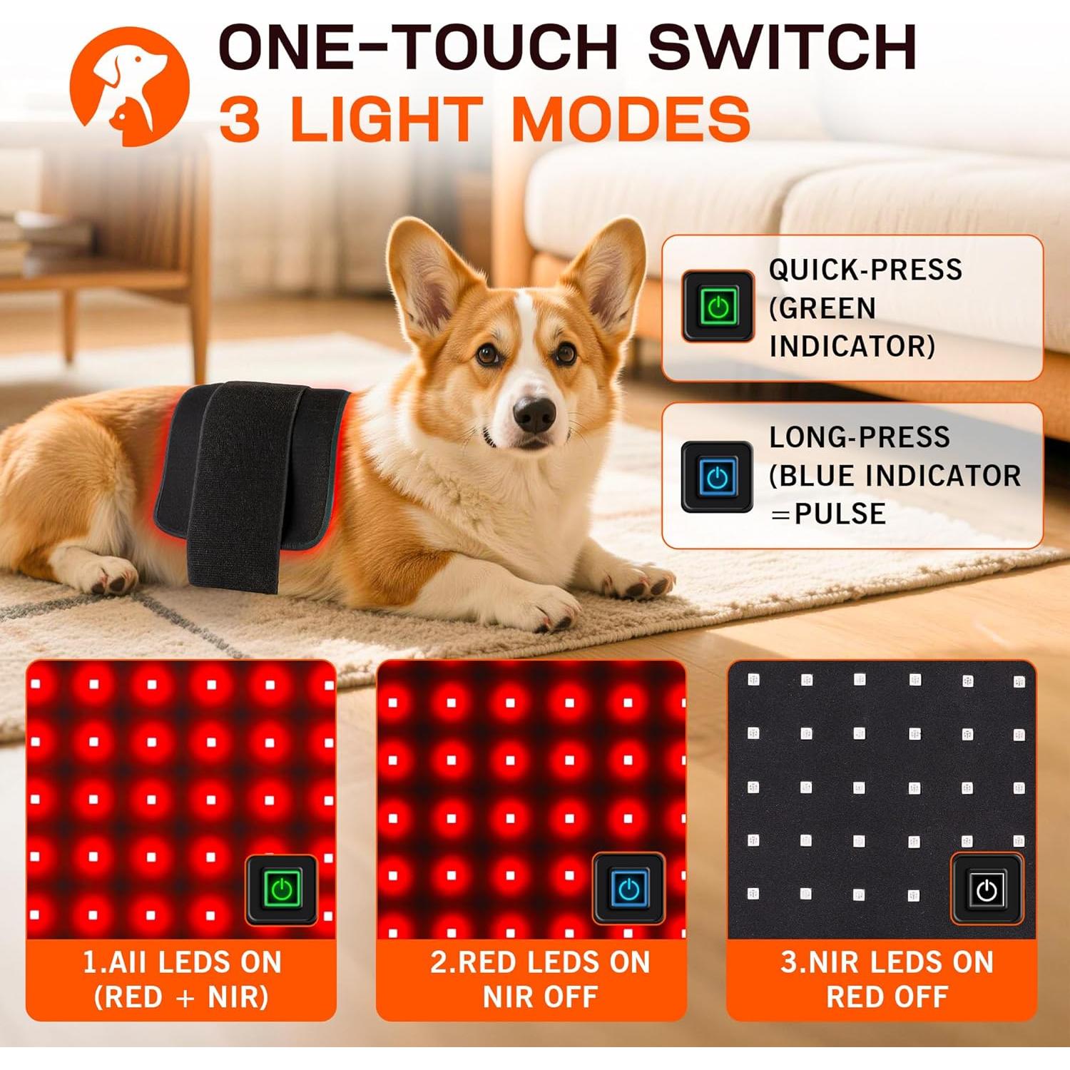 Cinturón de Terapia de Luz Roja Clocness 40.6x20.3cm 120 LEDs