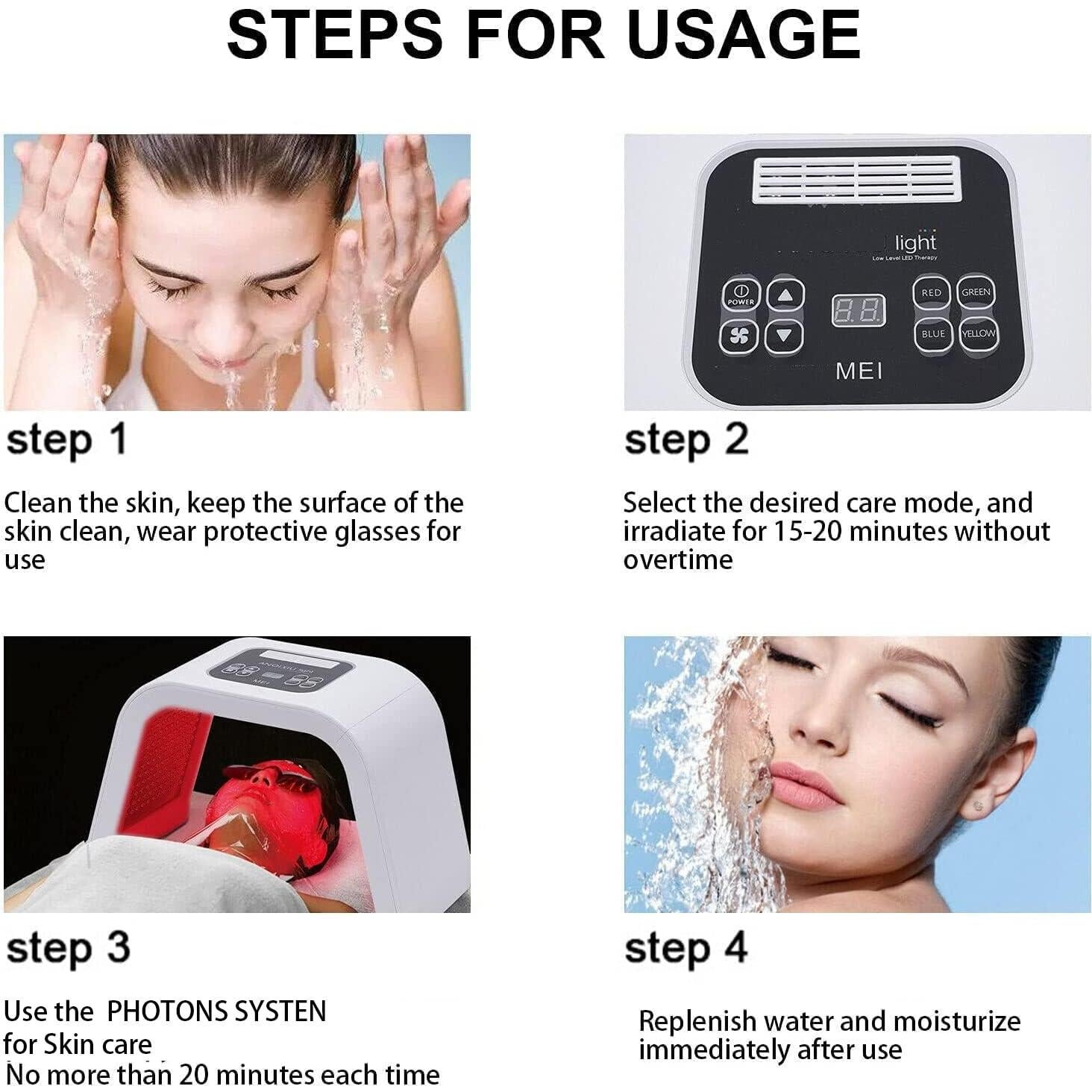 Máscara de Terapia Facial LED Derma Plus - Cuidado de Piel