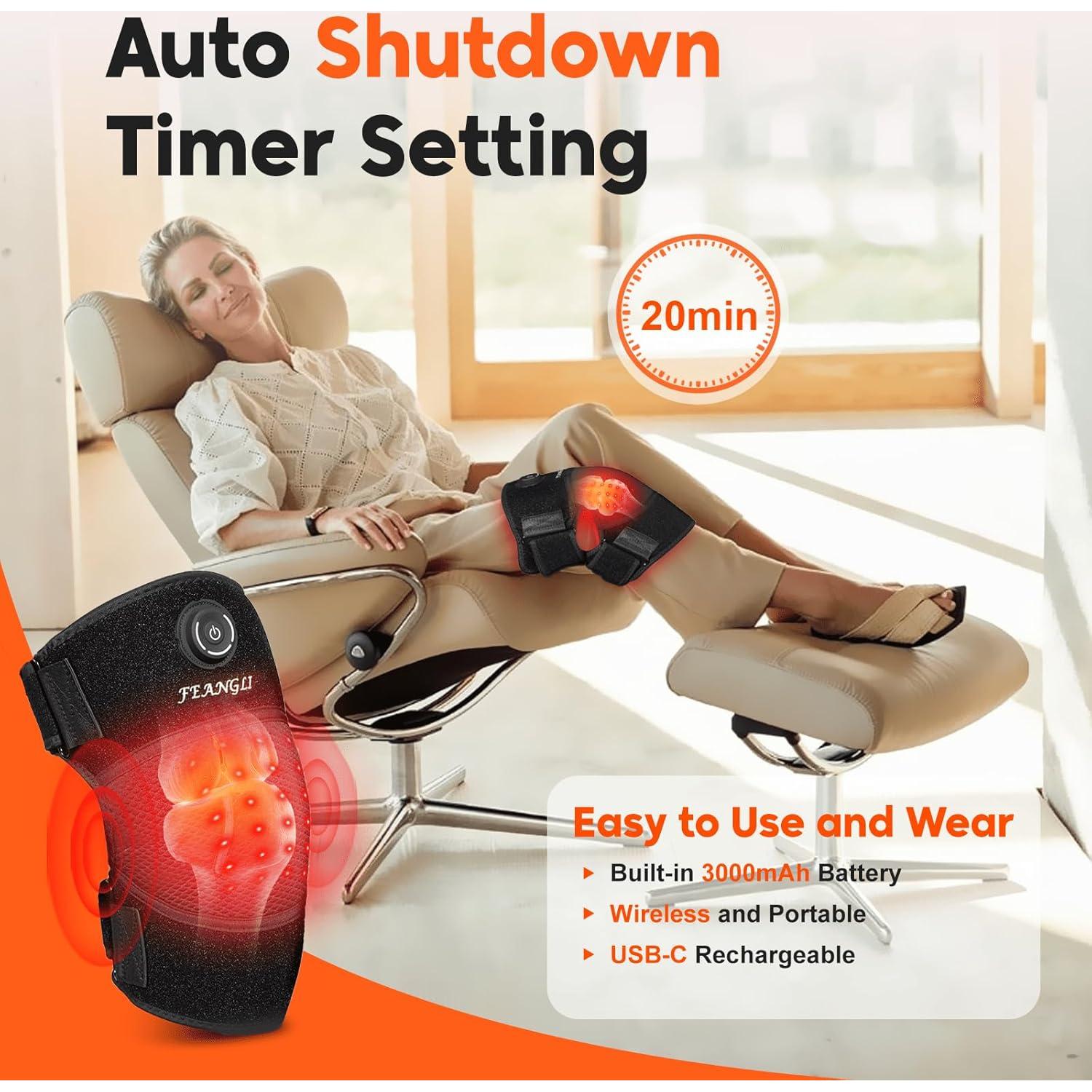 Faja Terapia de Luz Roja Infrarroja Feangli para Rodilla