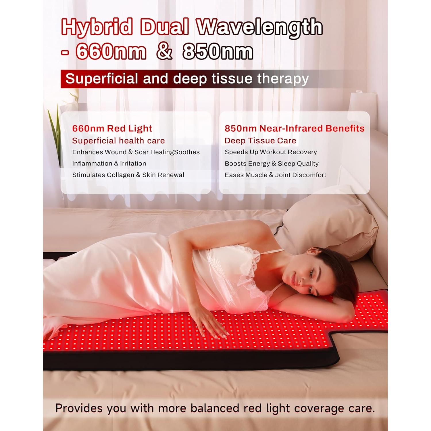 Almohadilla de Terapia de Luz Roja Kaoudt 187 x 84 cm 1370 LEDs