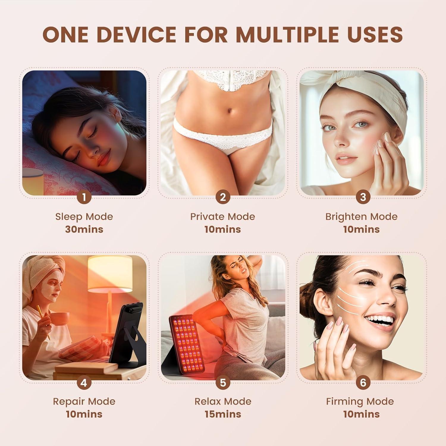 Terapia de Luz Roja INTEO 6 Modos para la Cara 1.4 kg