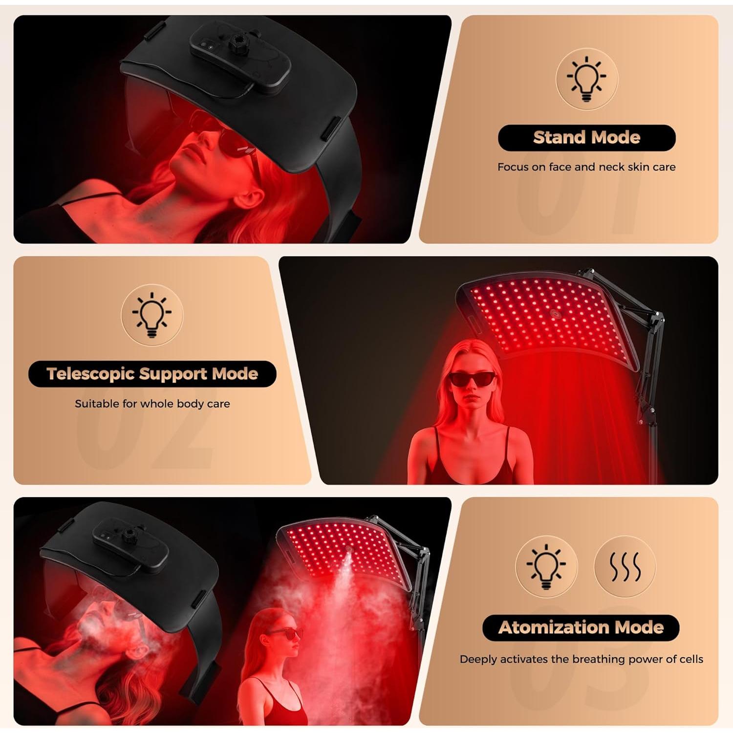 Terapia de Luz Roja ZUOHE con Nebulización de Oxígeno 660nm 850nm