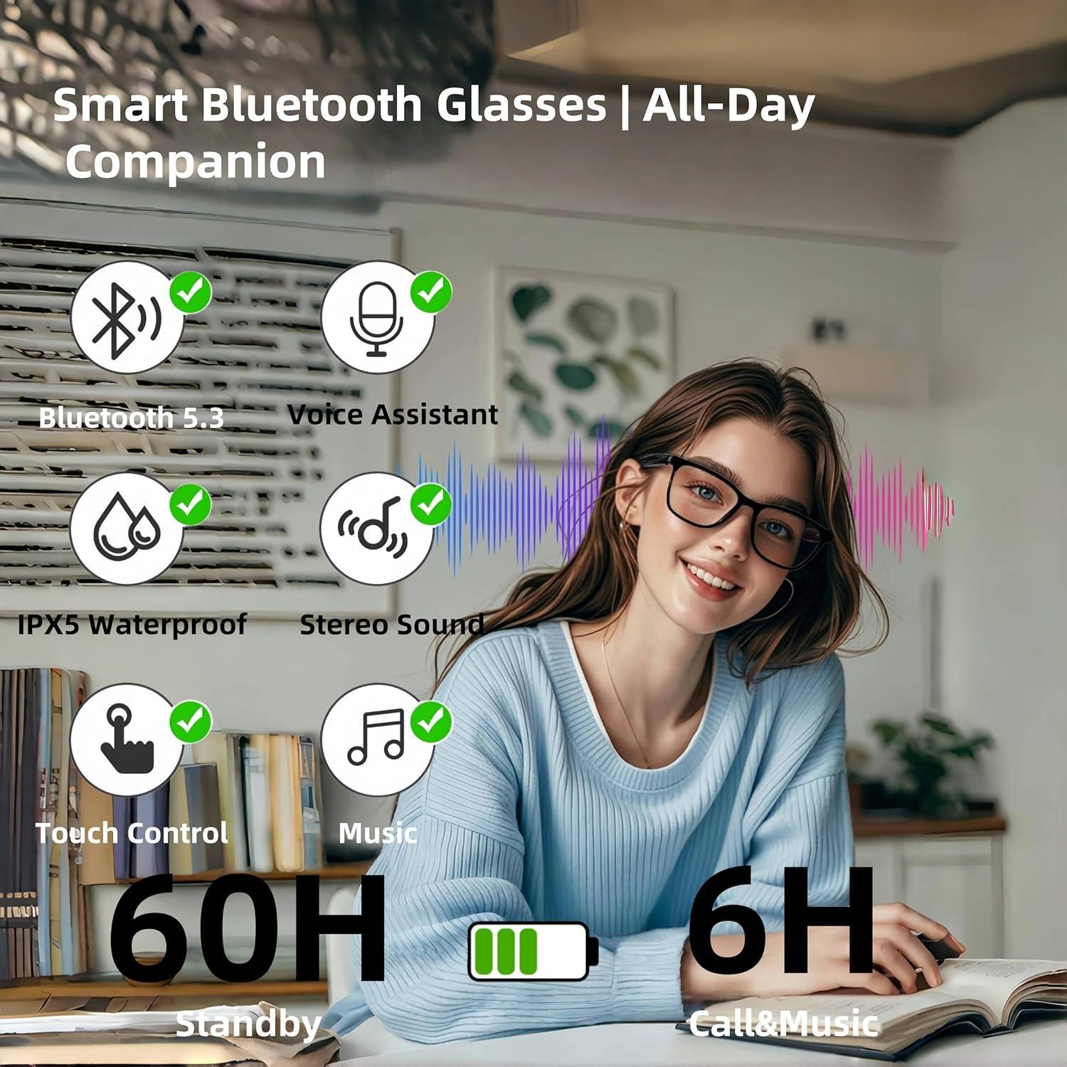 Gafas Inteligentes Bluetooth Otinsile GS08 con Lentes Transparentes