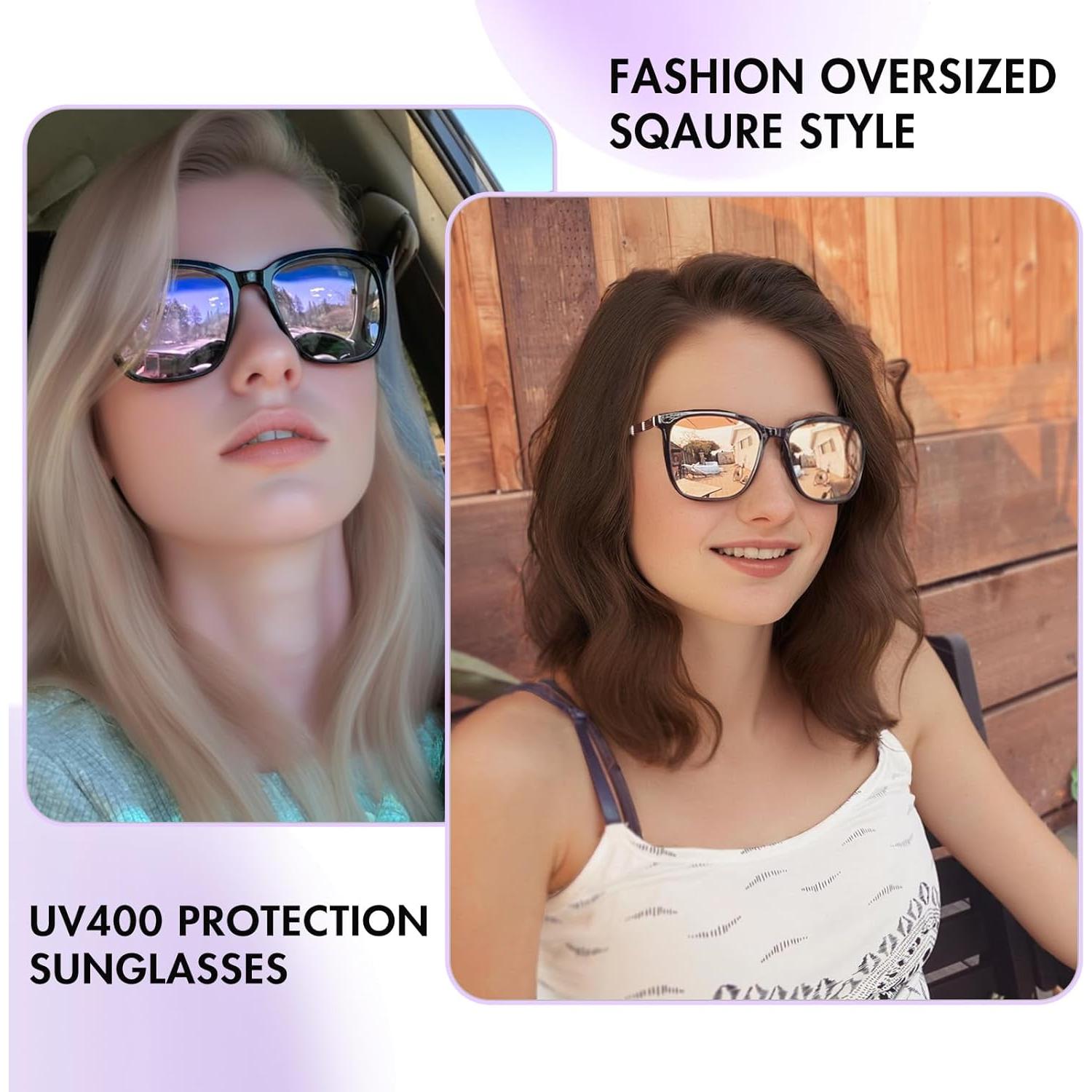 Gafas de sol cuadradas SIPHEW para mujeres UV400 54mm