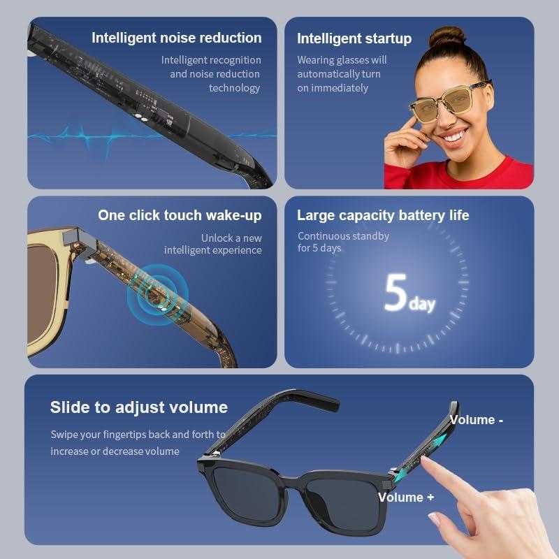 Gafas de Audio Bluetooth Inteligentes UV, Llamadas y Música