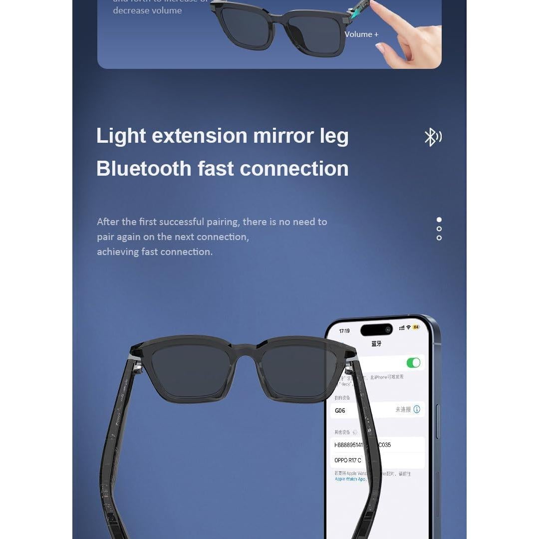 Gafas de Audio Bluetooth Inteligentes UV, Llamadas y Música