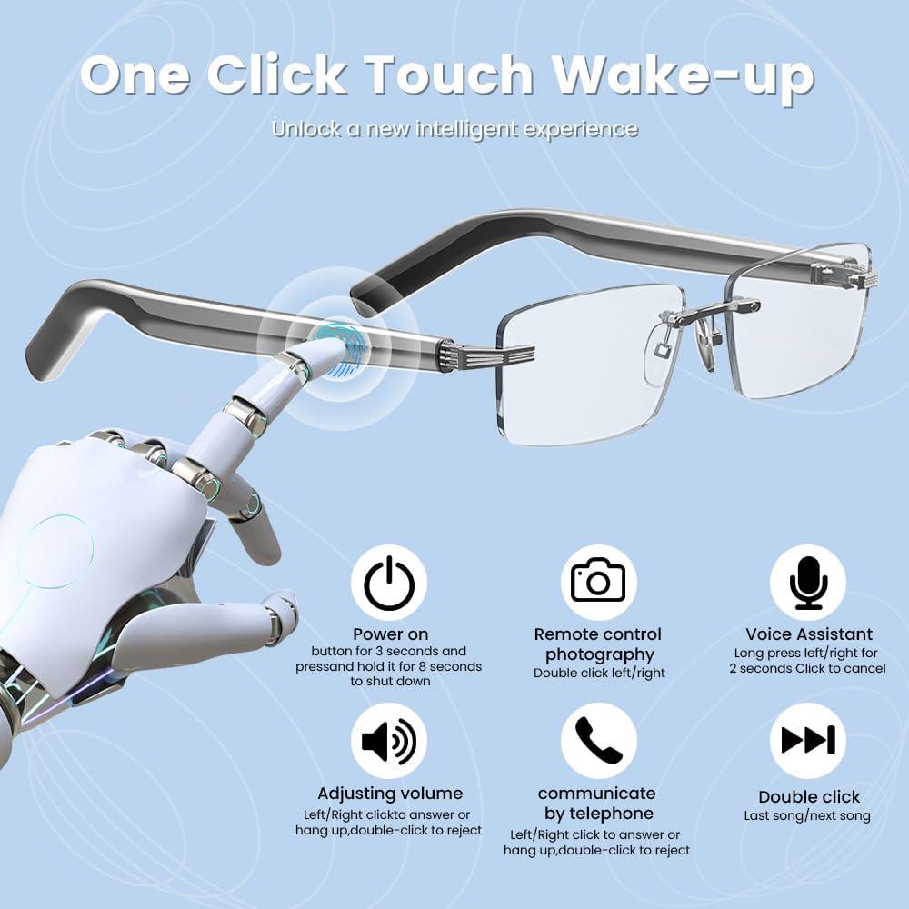 Gafas Inteligentes Sin Montura Faifxo con Altavoz Bluetooth