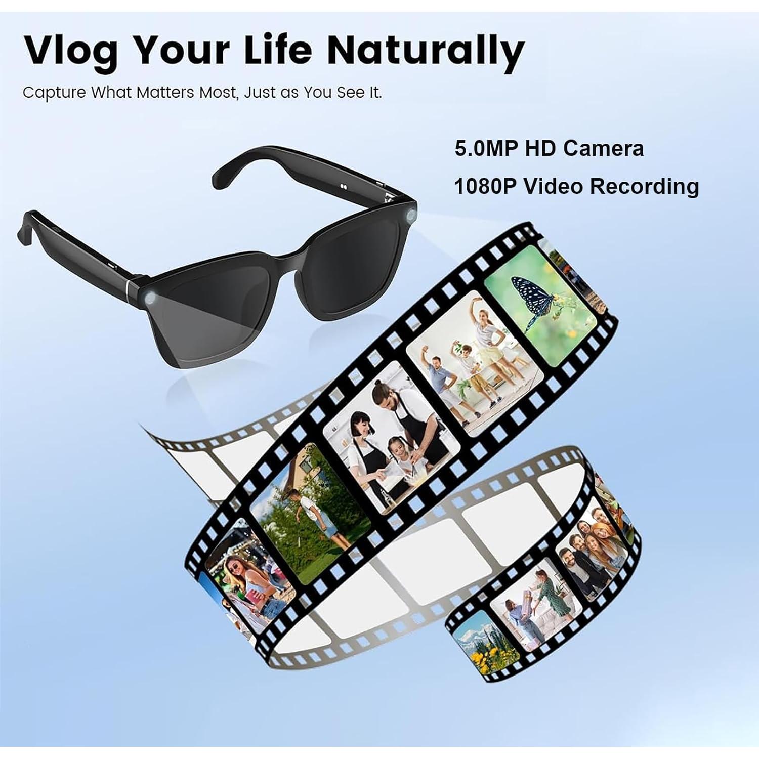 Gafas Inteligentes QJF con Cámara 1080P y Bluetooth