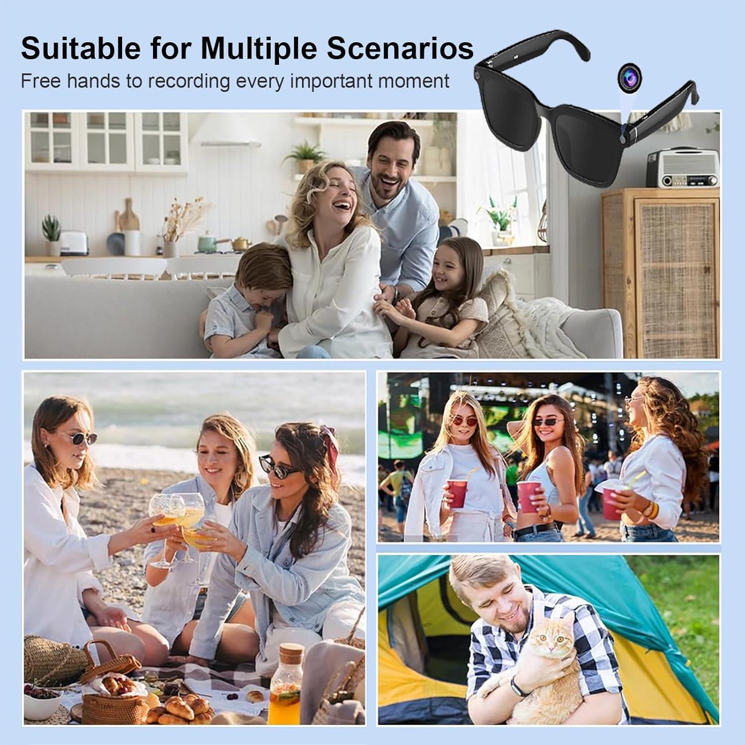 Gafas Inteligentes QJF con Cámara 1080P y Bluetooth