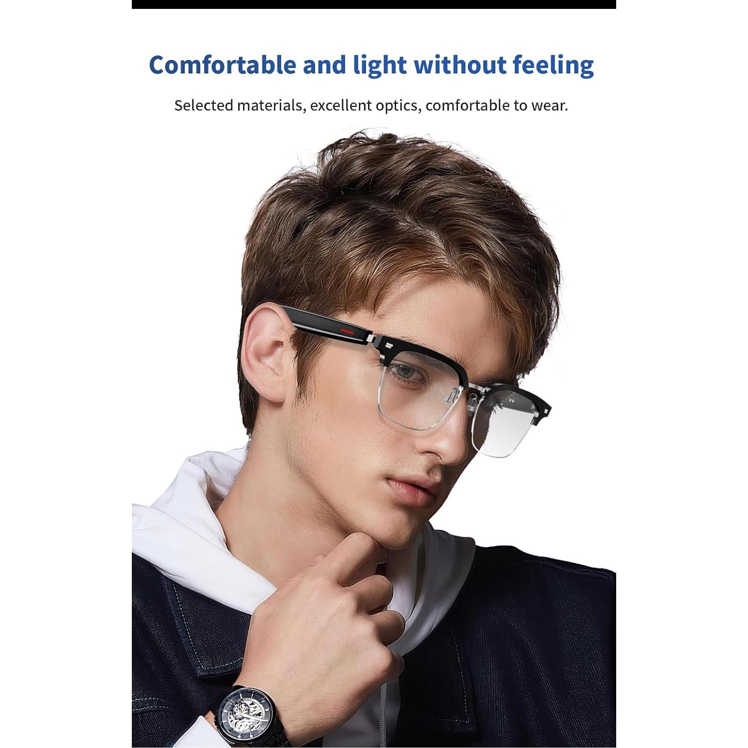 Gafas Bluetooth YOCYXYOO Inalámbricas con Micrófono y Filtro Luz Azul