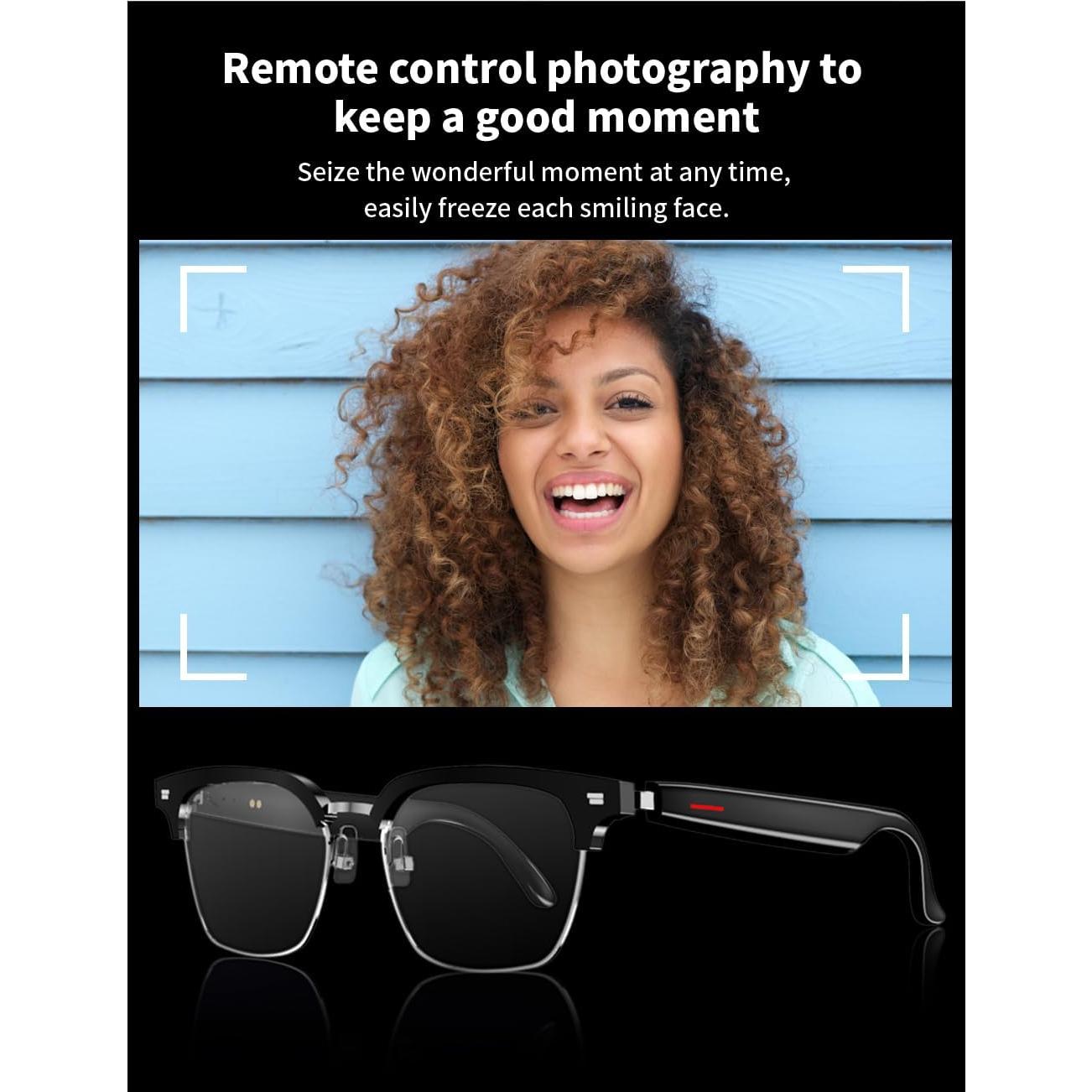 Gafas Bluetooth YOCYXYOO Inalámbricas con Micrófono y Filtro Luz Azul