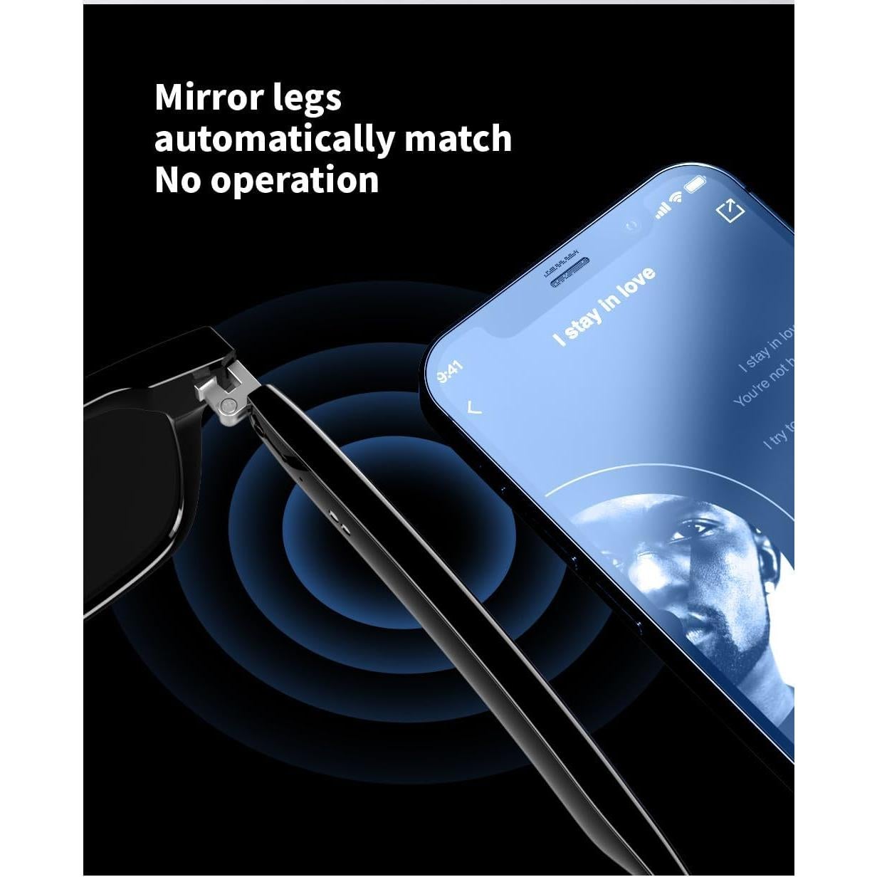 Gafas Bluetooth YOCYXYOO Inalámbricas con Micrófono y Filtro Luz Azul