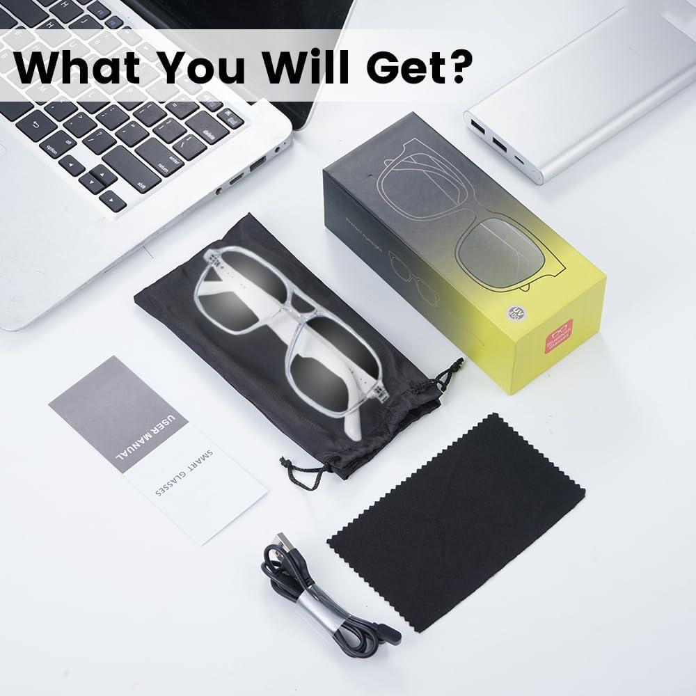 Gafas Inteligentes Yeabomy con Audio y Protección UV - Marco Blanco