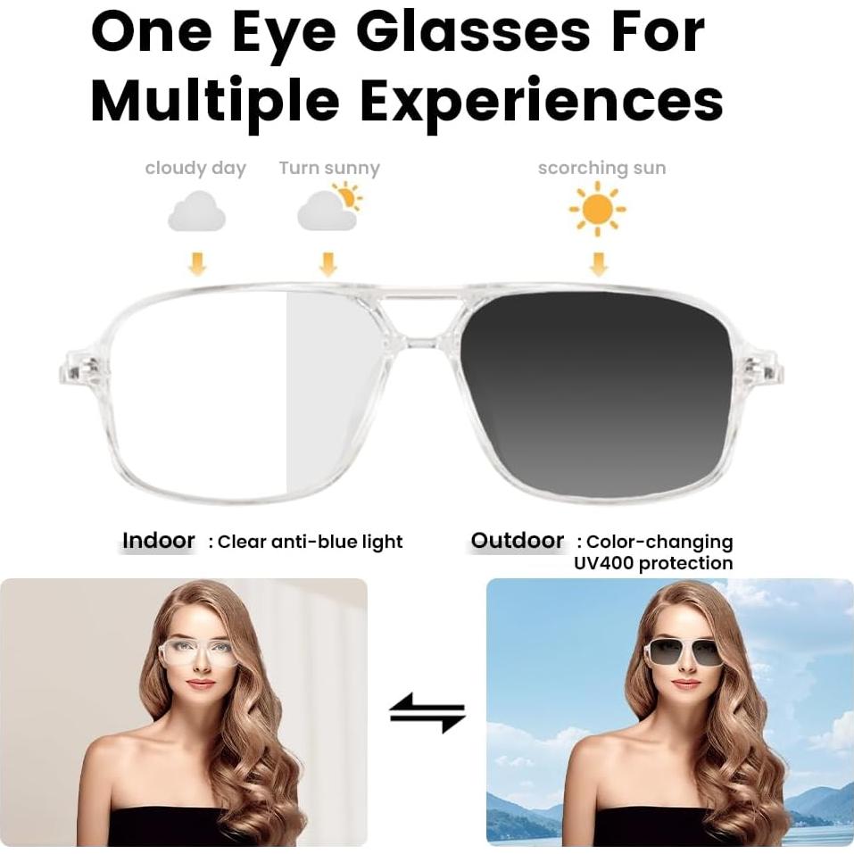 Gafas Inteligentes Yeabomy con Audio y Protección UV - Marco Blanco