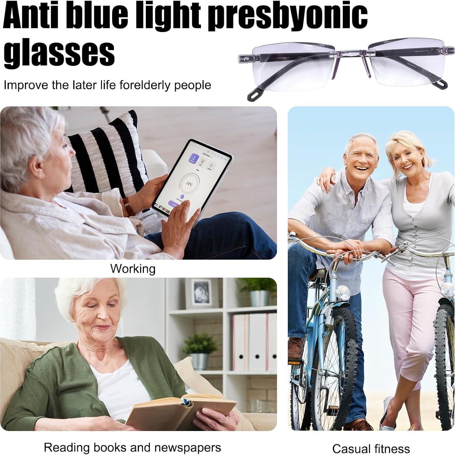 3 Gafas Inteligentes Doble Enfoque LUODAKA Anti-Luz Azul Gris