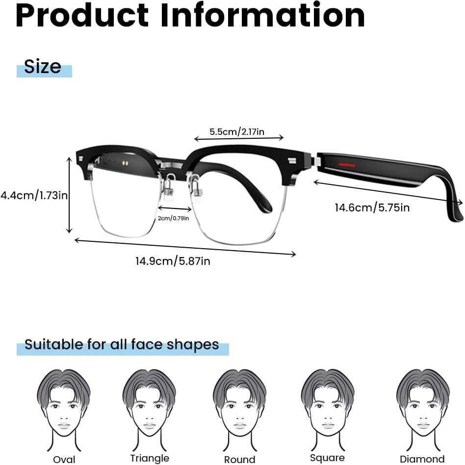 Gafas Inteligentes Bluetooth Yeabomy E1306, Impermeables, Control Táctil, UV