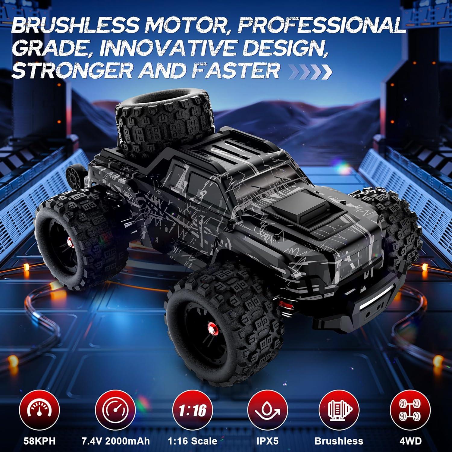 Camión RC Todo Terreno Kolegend 1/16 58 KM/H 4WD con 2 Baterías