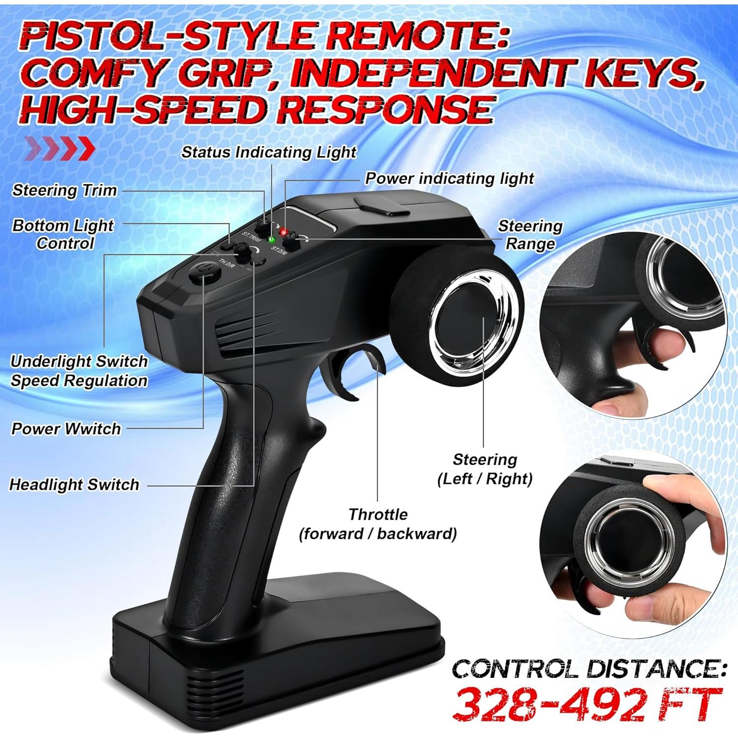 Camión RC Todo Terreno Kolegend 1/16 58 KM/H 4WD con 2 Baterías