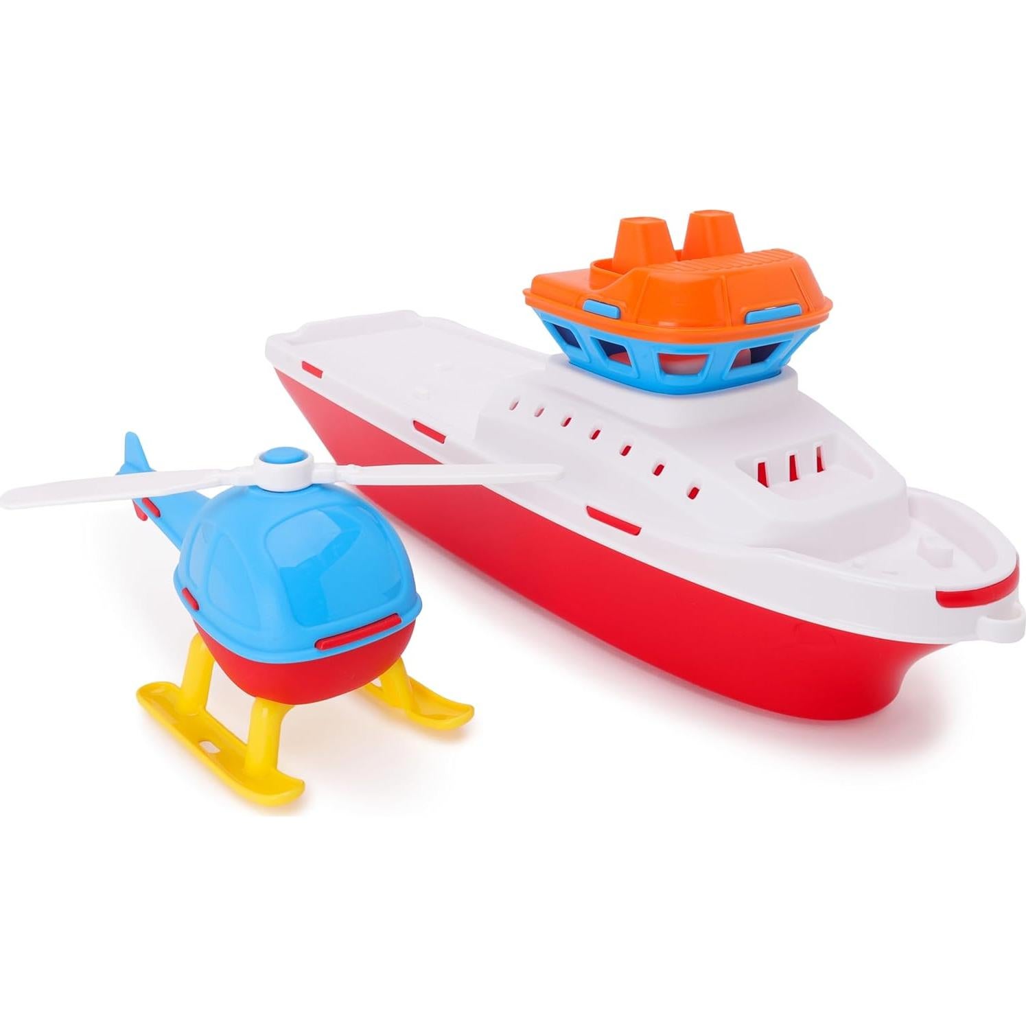 Helicóptero y Barco Remolcador Toyland 42cm Juguete Flotante