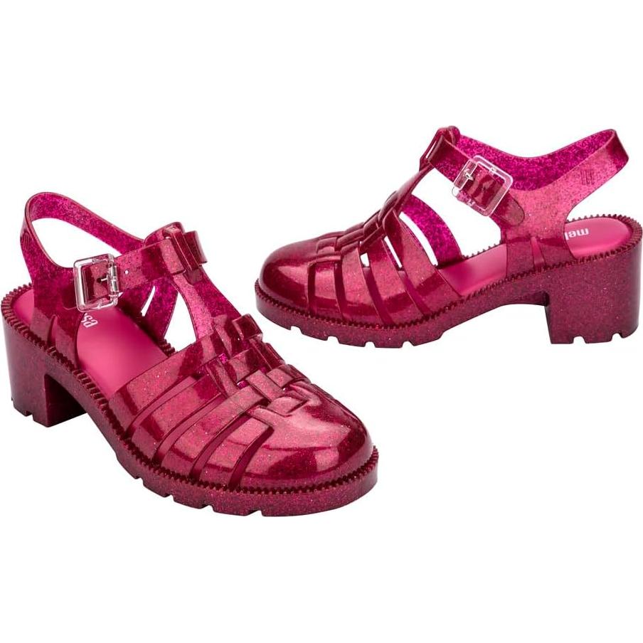 Sandalias de Tacón Medio Melissa Possession Rosa Brillante