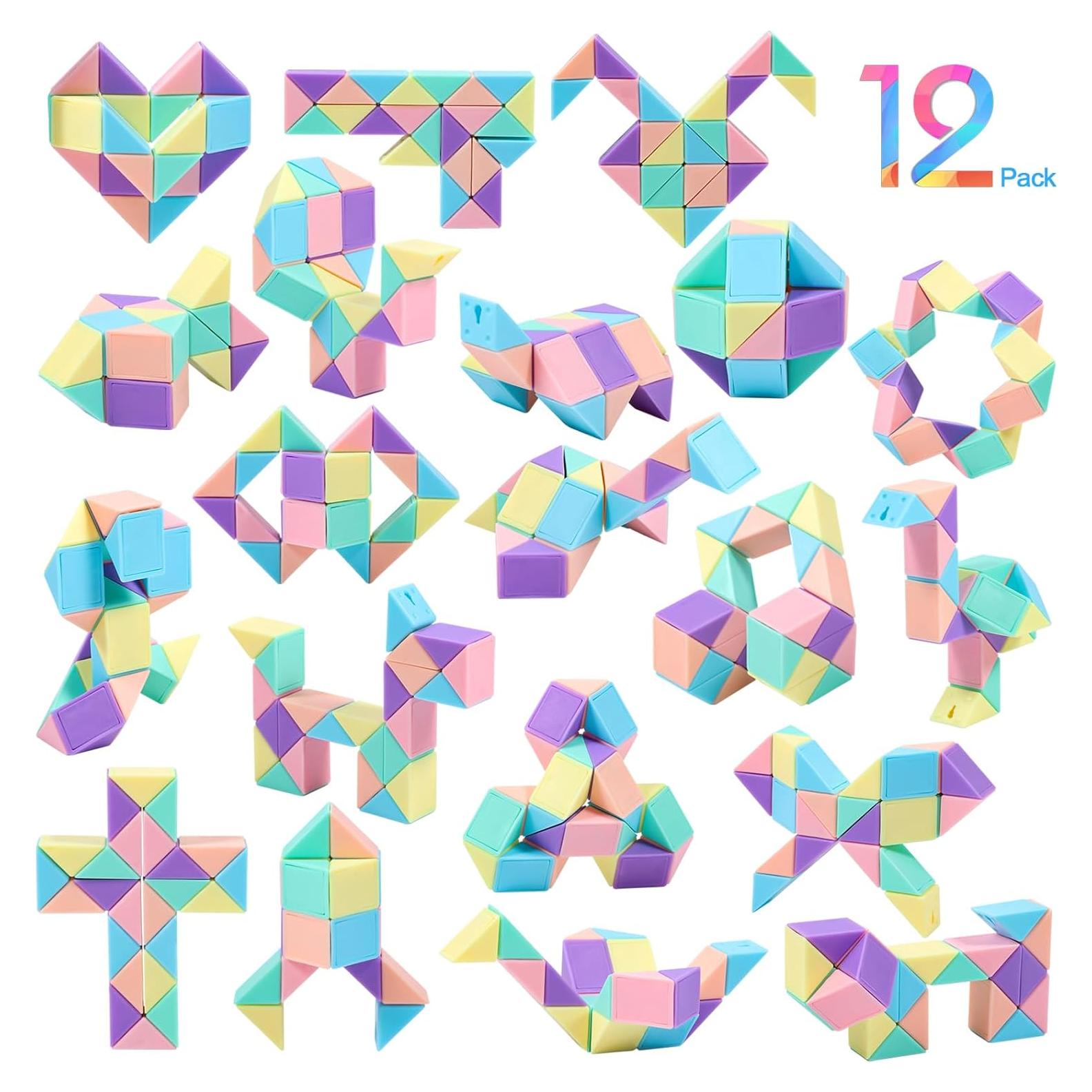 Paquete de 12 Juguetes Antiestrés JOLLYFUN Cubos Mágicos
